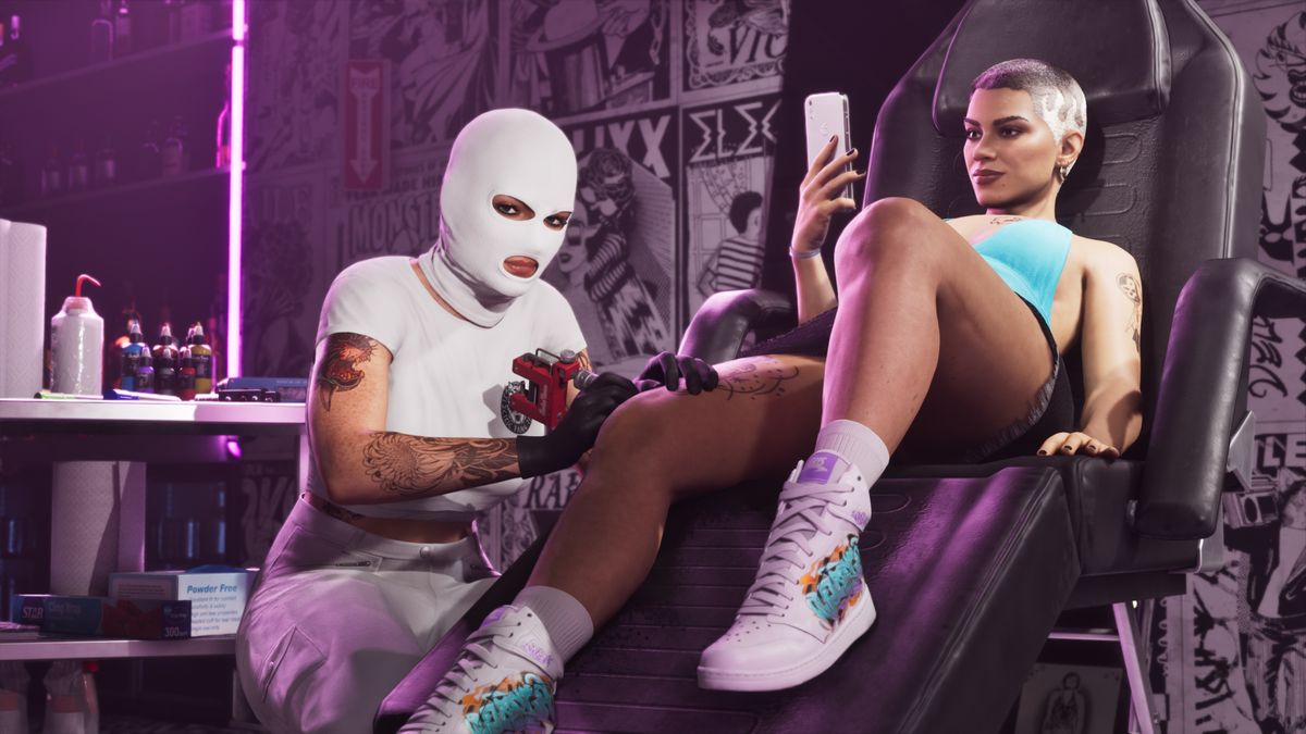 GTA VI Ultimate Edition tartalmak: FAILE tetov&aacute;l&aacute;sok az Electric Fang tetov&aacute;l&oacute;szalonban